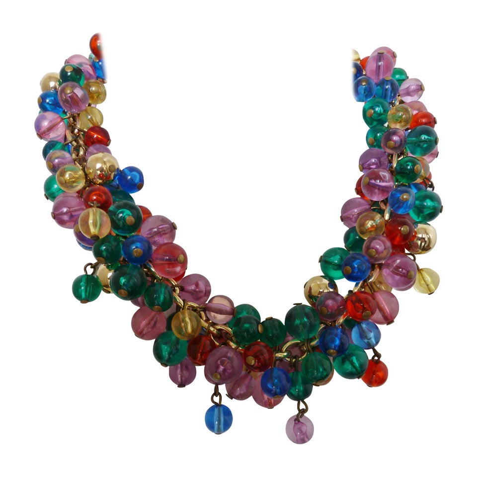 Gianni Versace Pop-Art Multicoloured Beaded Collar Spring 1991 For Sale