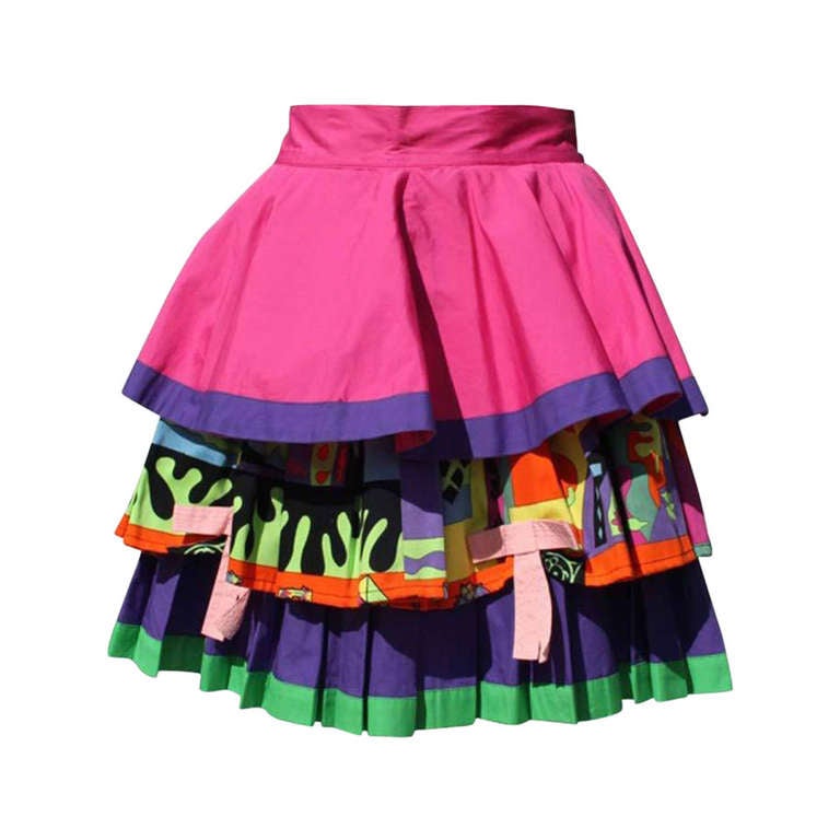 Gianni Versace Versus Tiered Print Skirt Spring/Summer 1992