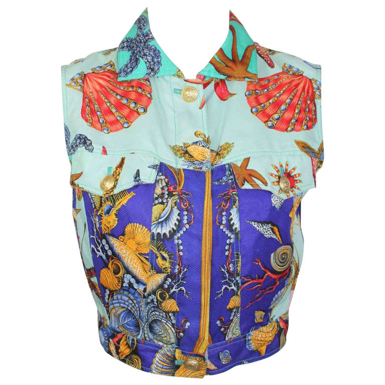Gianni Versace Seashell Print Silk Waistcoat Spring/Summer 1992