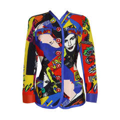 Important Gianni Versace Vogue Print Silk Jacket Spring 1991