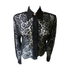 Iconic Gianni Versace Lace Punk Blouse Spring 1994