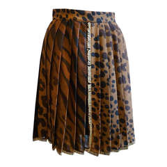 Gianni Versace Couture Leopard Print Pleated Skirt Spring/Summer 1992
