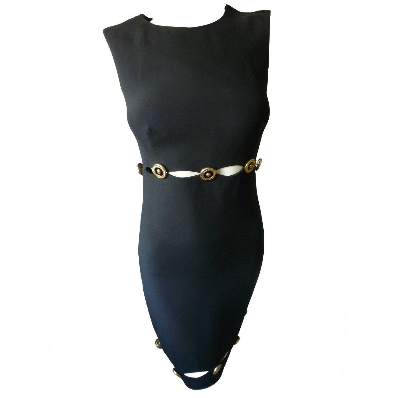 Gianni Versace Couture Cut-Out Medallions Shift Dress Fall 1994 For Sale