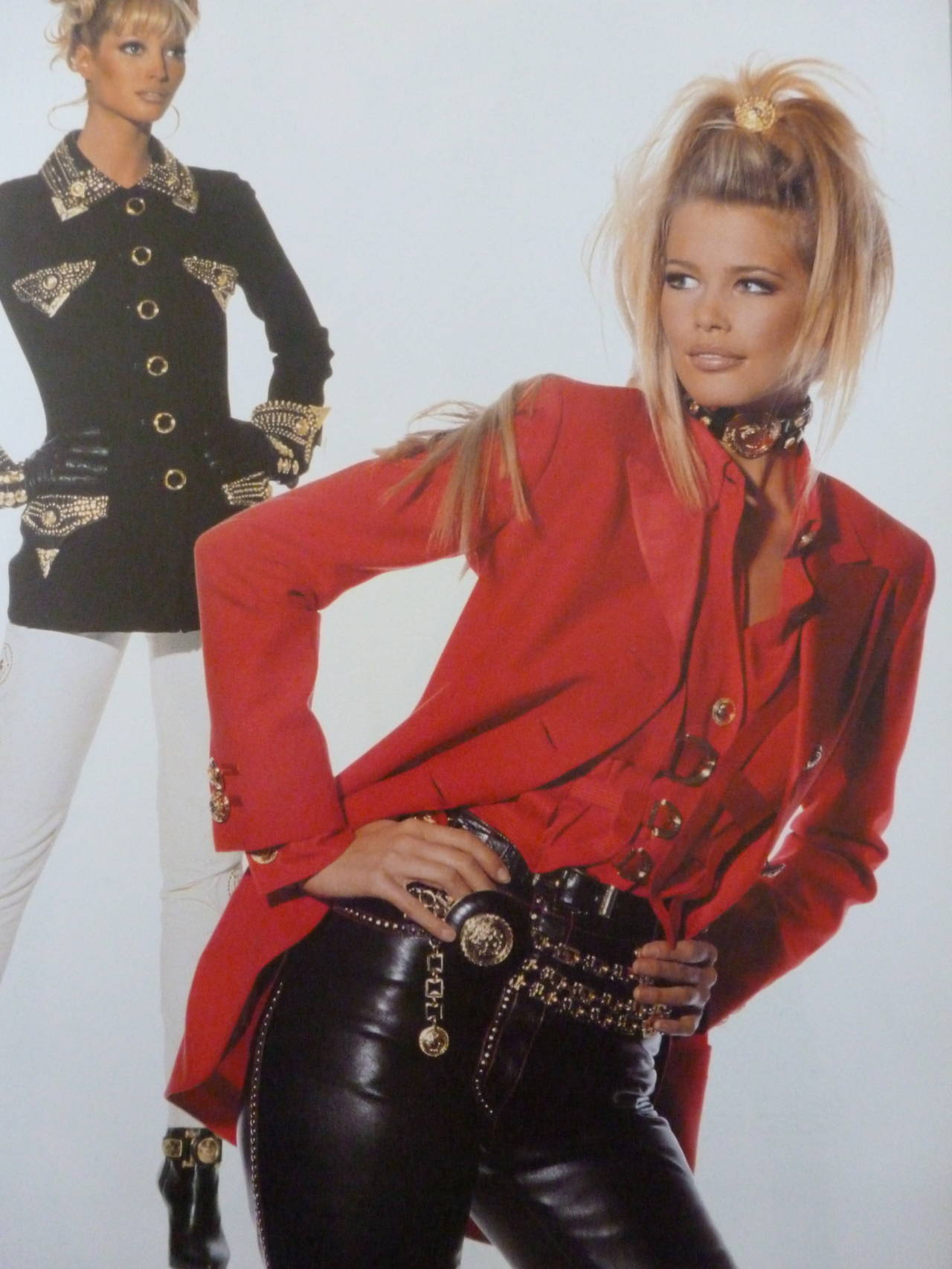 Iconic Gianni Versace Couture Red Bondage Harness Bodice Fall 1992 For Sale 1