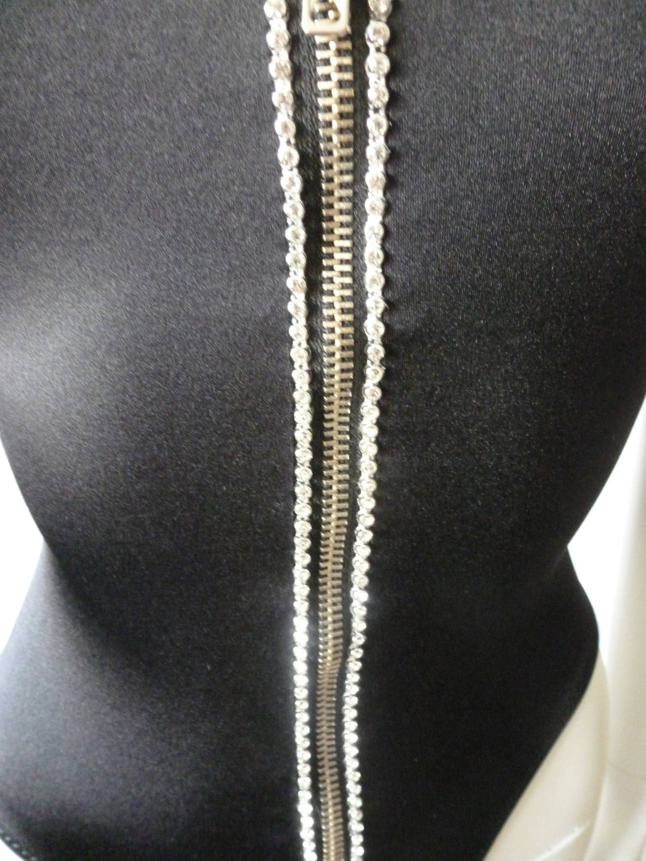 Rare Gianni Versace Jewelled Zip Front High-Cut Swimsuit Spring 1992