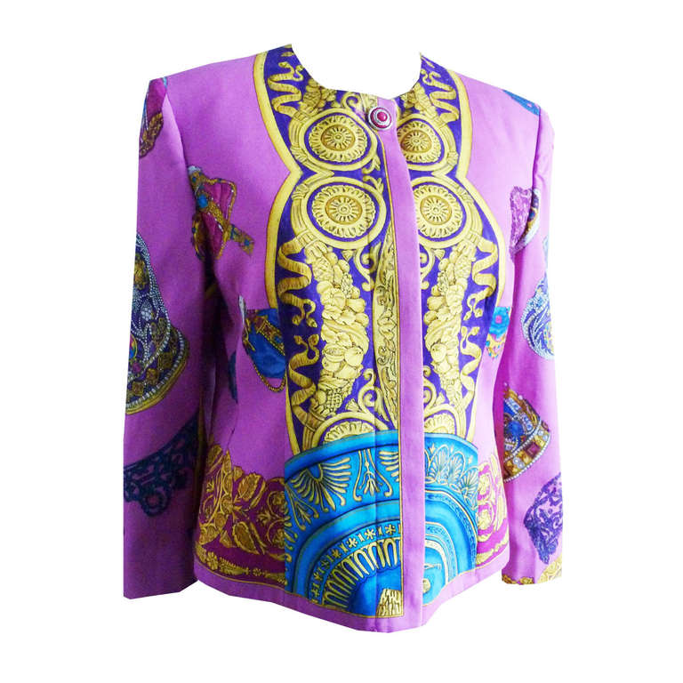 Gianni Versace Istante Fantasy Print Jacket Spring/Summer 1992 For Sale