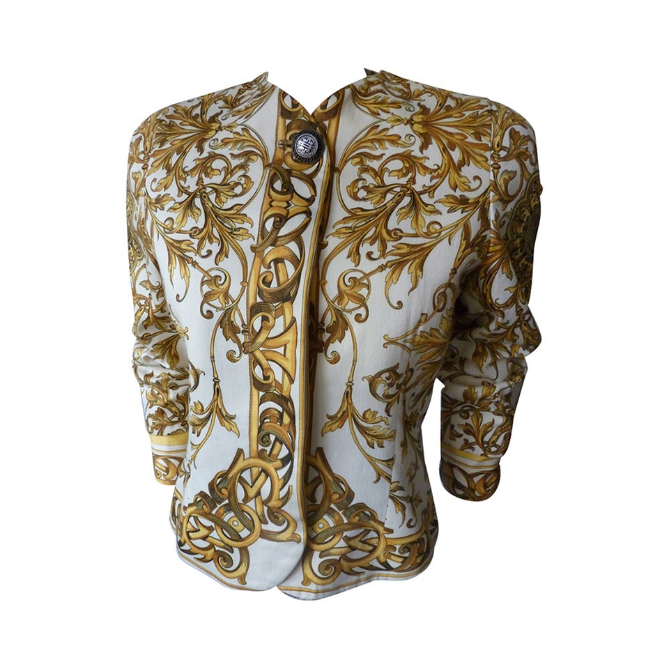 Gianni Versace Couture Baroque Printed Jacket Spring 1992 For Sale