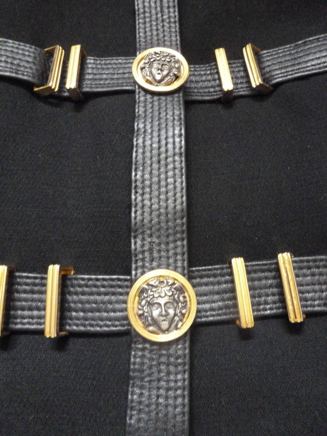 Iconic Gianni Versace Couture Bondage Harness Medallion Ensemble Fall 1992 For Sale 1