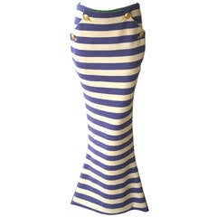 Rare Atelier Versace Nautical Striped Skirt Spring 1993
