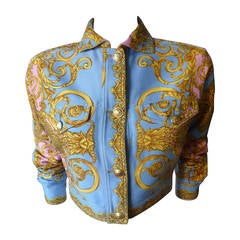 Gianni Versace Pastel Baroque Printed Short Jacket Spring 1992