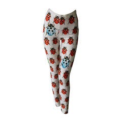 Vintage Gianni Versace Couture Ladybird Printed Leggings Spring 1995