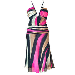 Gianni Versace Couture Plunging Silk Drape Dress Autumn/Winter 2001