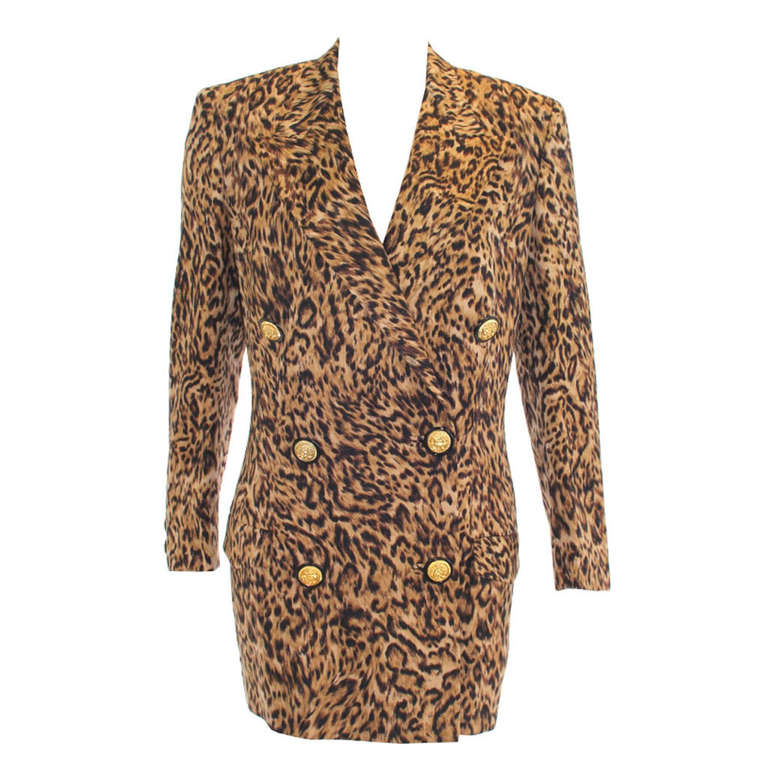 Gianni Versace Couture Animal Print Jacket Autumn/Winter 1992 For Sale