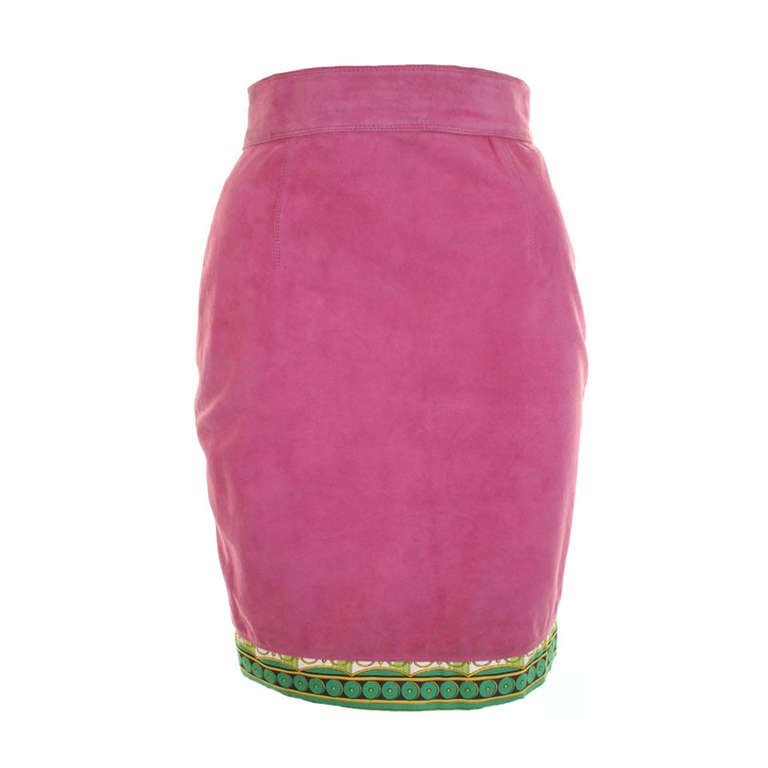 Gianni Versace Pret-A-Porter Suede Skirt Spring/Summer 1991 For Sale