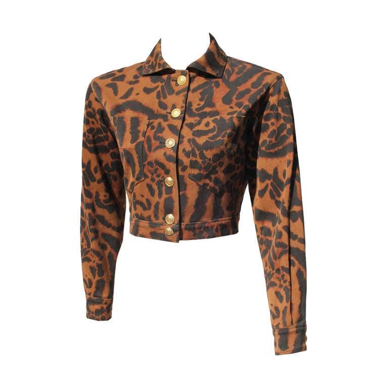 Gianni Versace Pret-A-Porter Leopard Print Jacket Spring/Summer 1992 For Sale