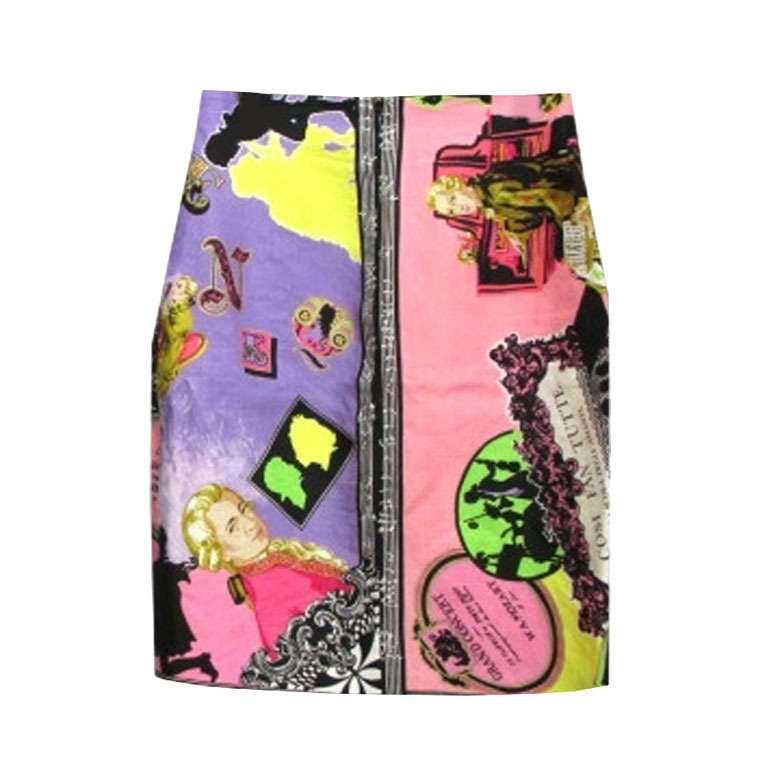 Gianni Versace Couture Opera Printed Skirt Spring/Summer 1992 For Sale