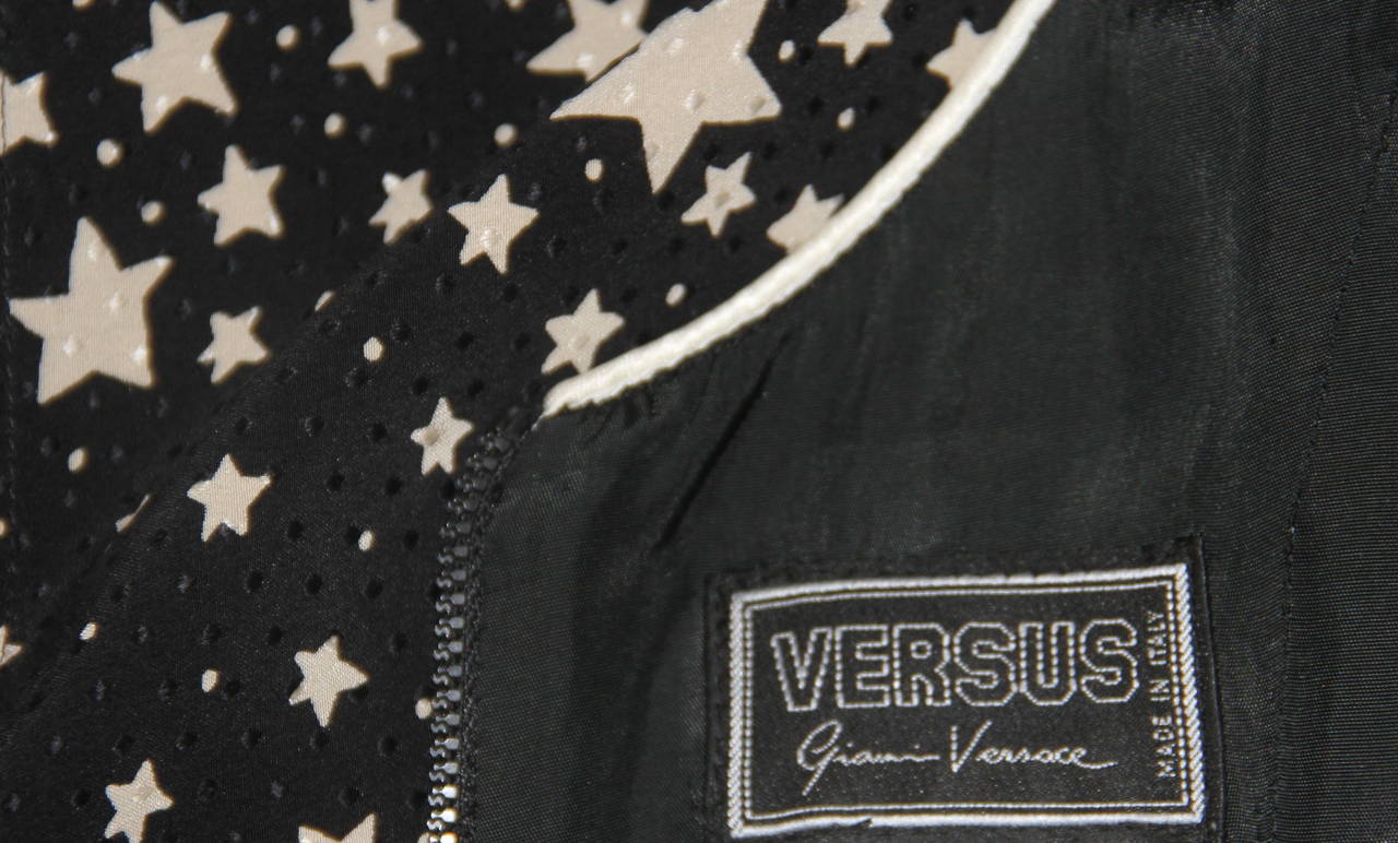 Black Gianni Versace Versus Star Printed Dress Spring 1996 For Sale