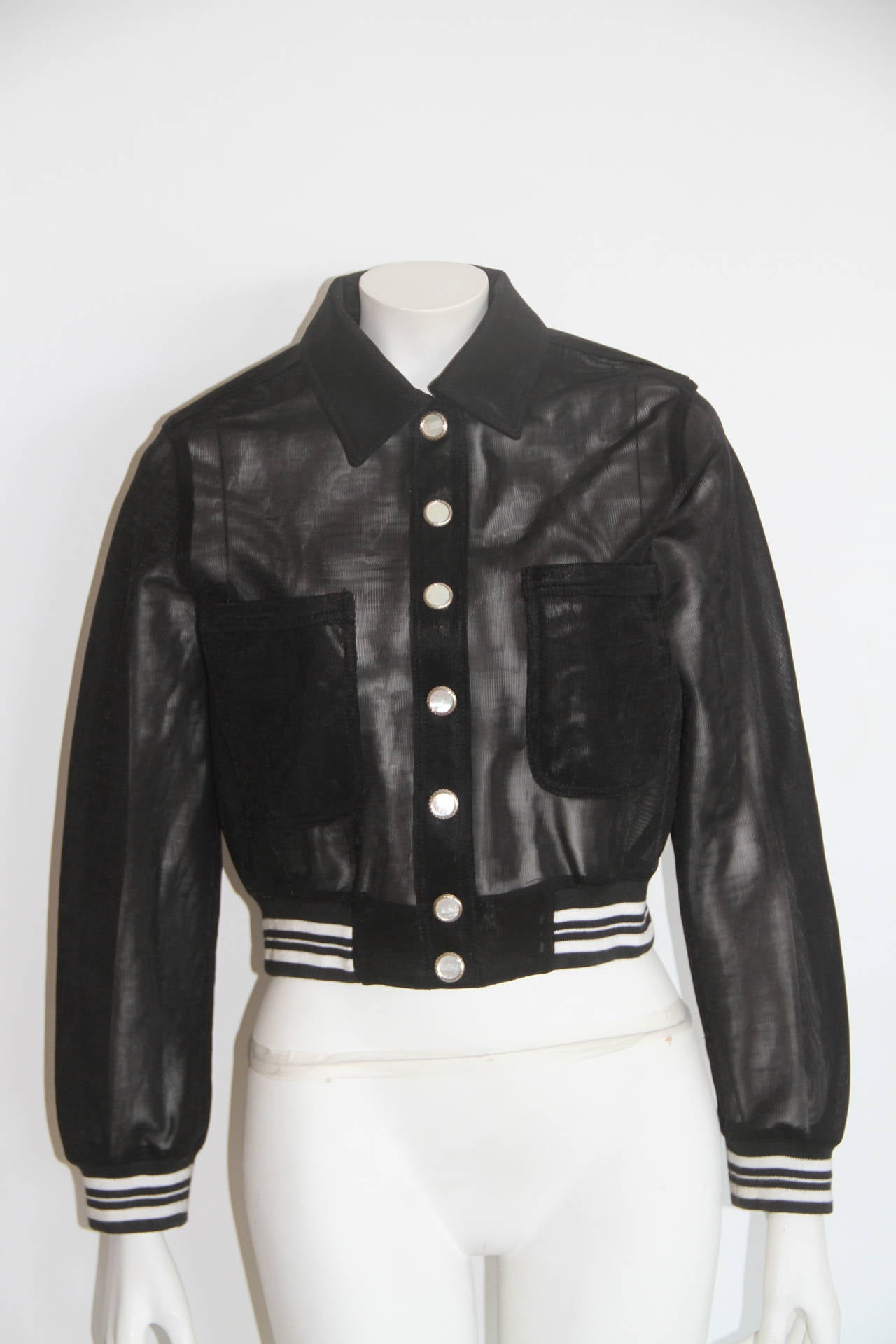Gianni Versace Versus Logo Sheer Varsity Jacket Spring 1995