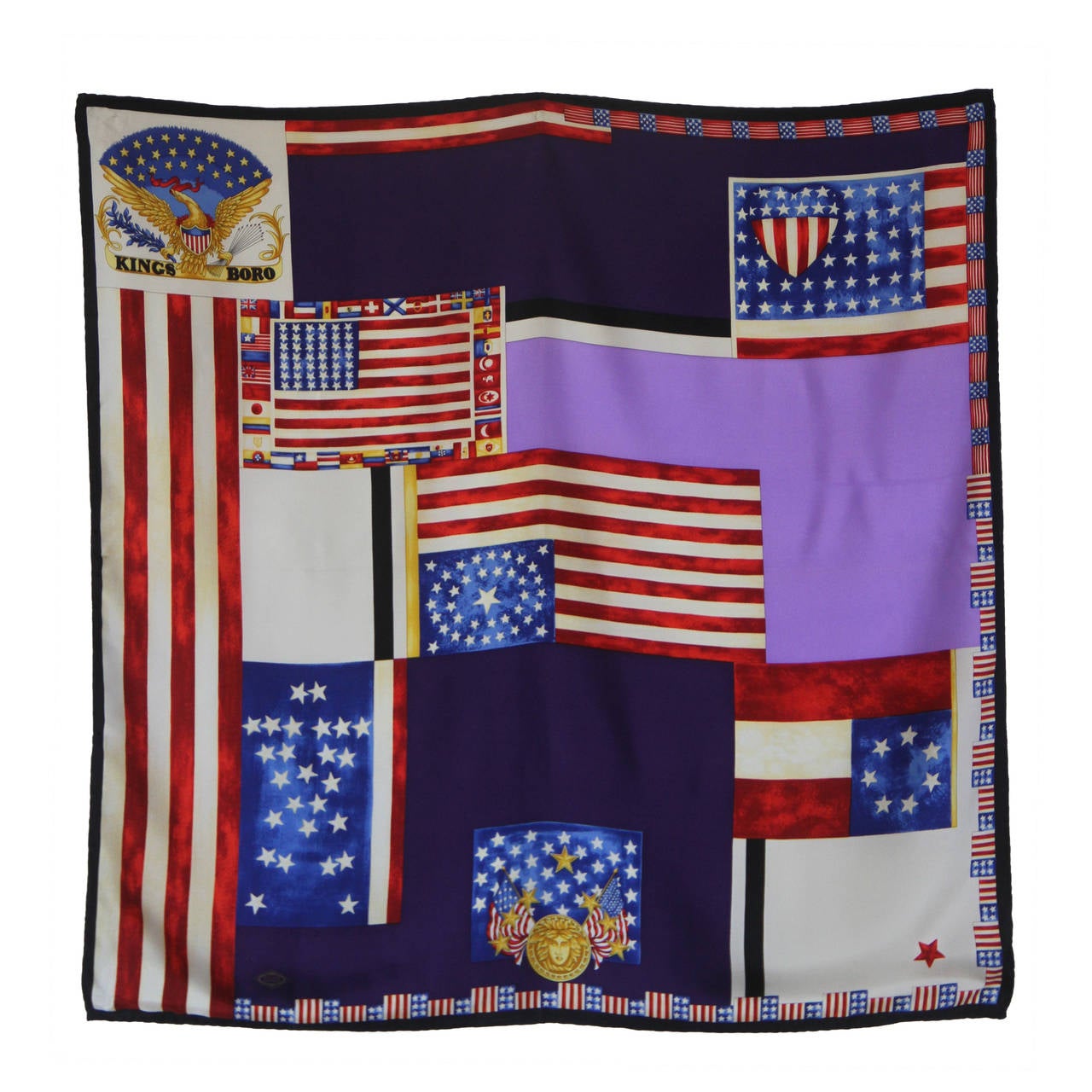 Gianni Versace Oversize United States Flag Print Scarf Spring 1995 For Sale