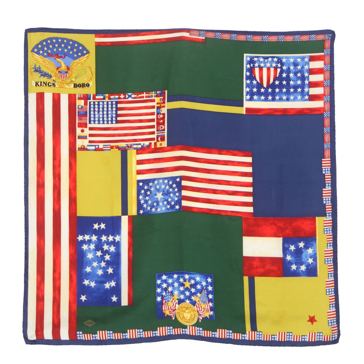 Gianni Versace Oversize United States Flag Print Scarf Spring 1995 For Sale