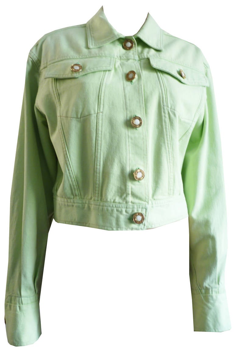 Gianni Versace mint denim jacket, featuring 