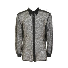 Iconic Gianni Versace Silk Lace Punk Collection Shirt Spring 1994