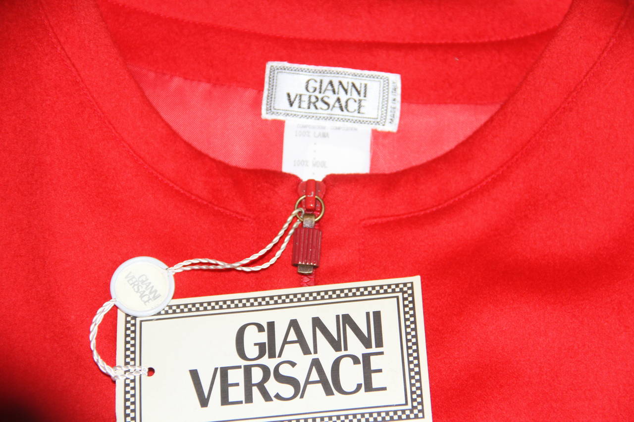 Gianni Versace red zip front waistcoat vest from the Fall 1992 Men's collection. The waistcoat vest featured both in the catalogue and the advertising campaign for the collection. The vest is new with the original tags.

Marked an Italian size