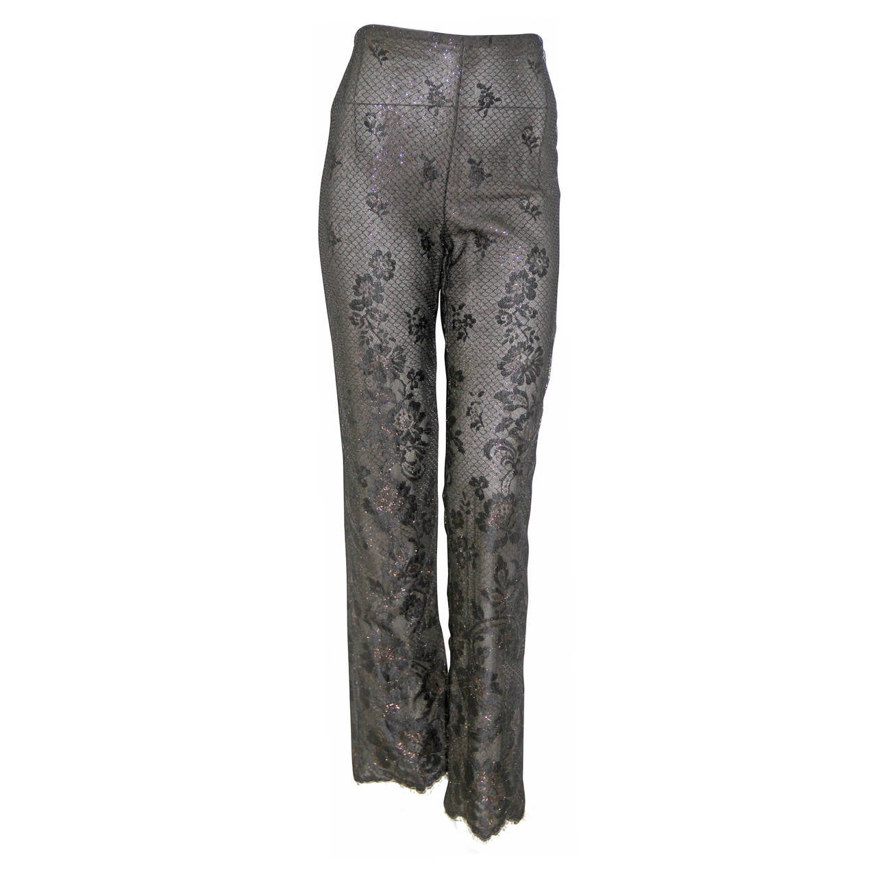 Atelier Versace Punk Metal Lace Thread Pants Fall 1993 For Sale