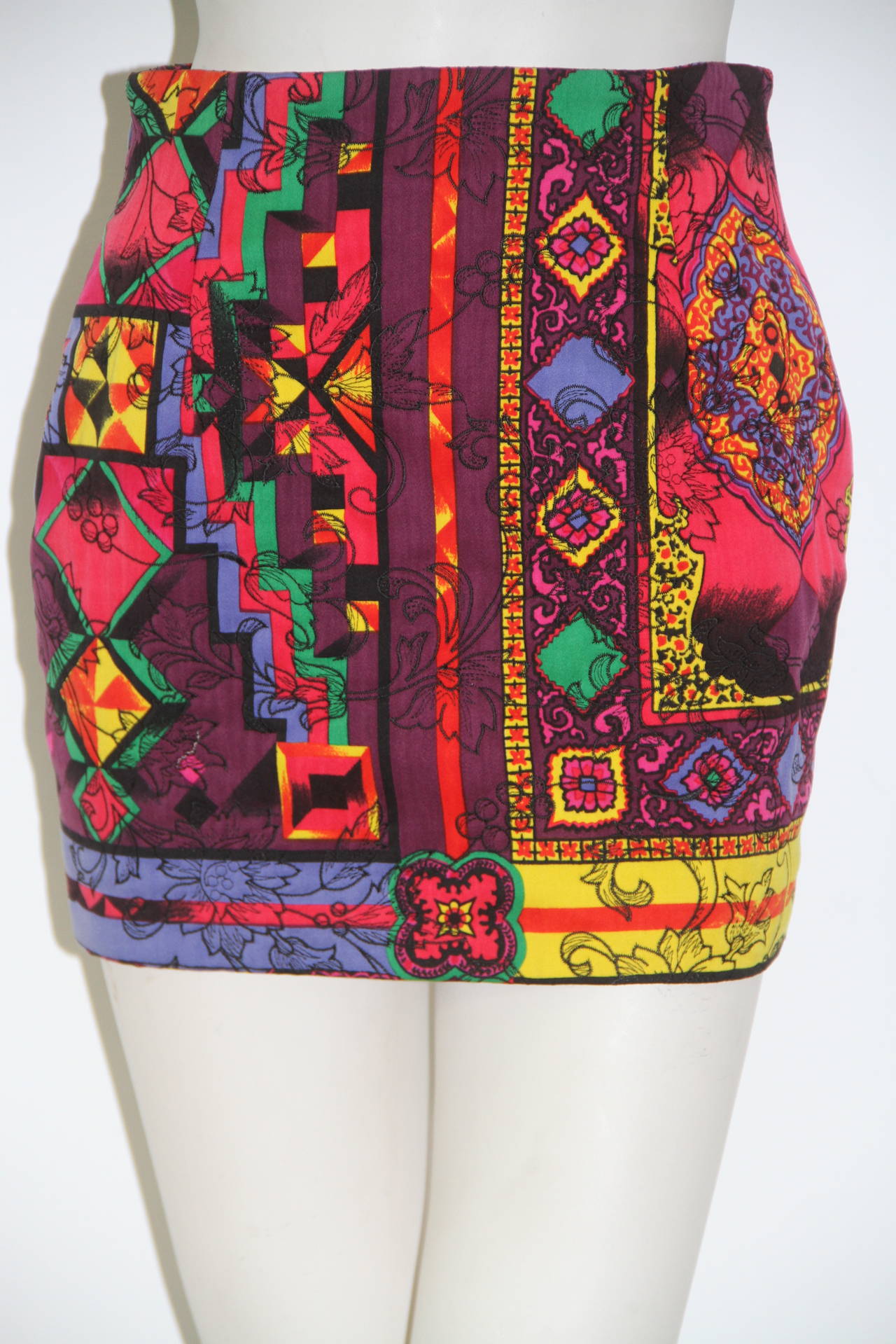 Women's Gianni Versace Printed Zip Suit Fall 1991 For Sale