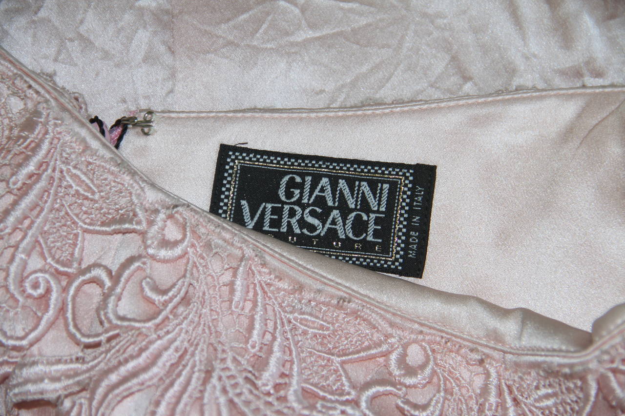 Gianni Versace Punk Lace Waistband Long Silk Skirt Spring 1994 In New Condition For Sale In W1, GB