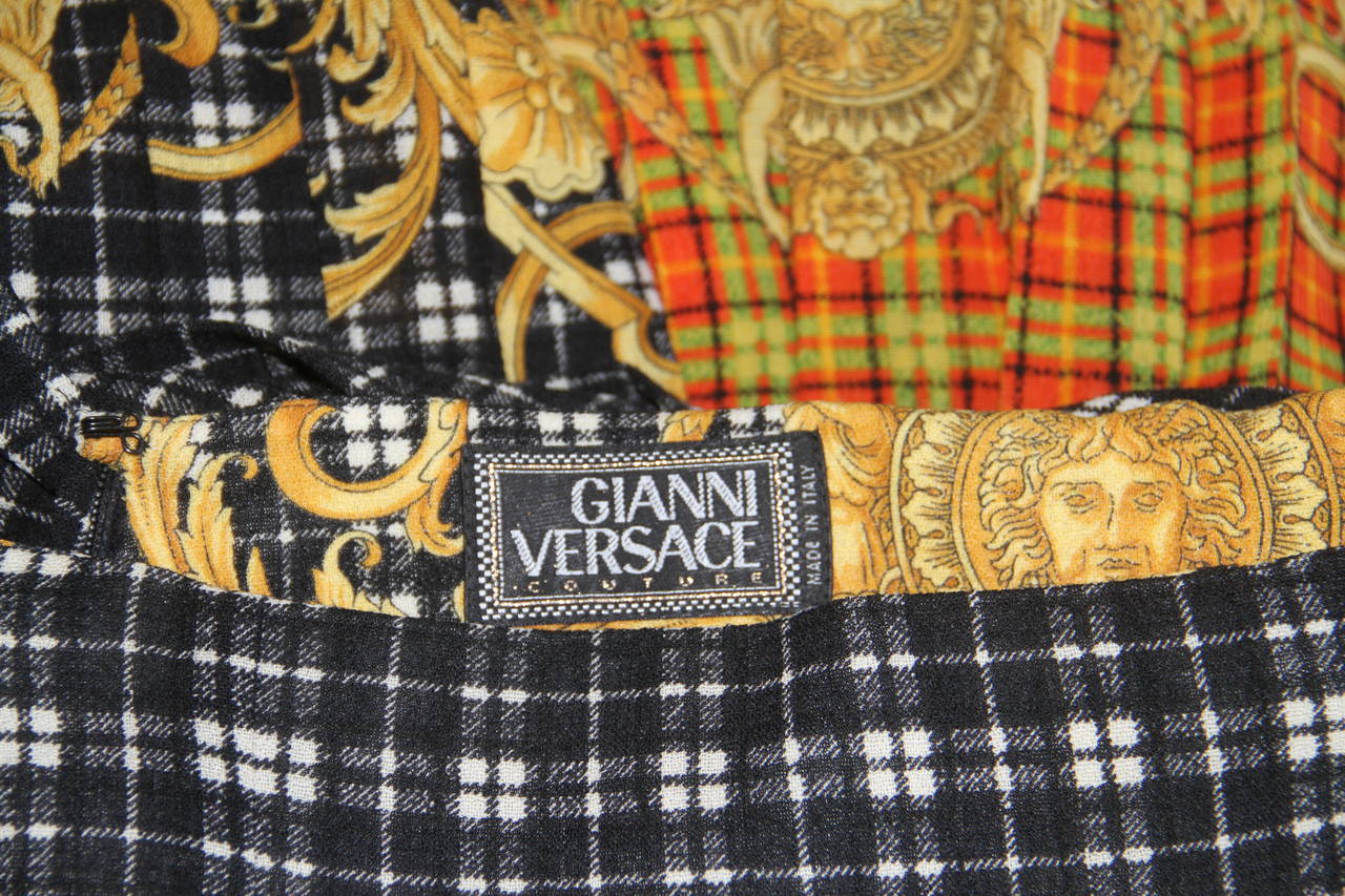 Gianni Versace Bondage Collection Tartan Skirt Fall 1992 In New Condition For Sale In W1, GB