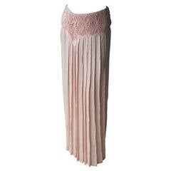 Gianni Versace Punk Lace Waistband Long Silk Skirt Spring 1994
