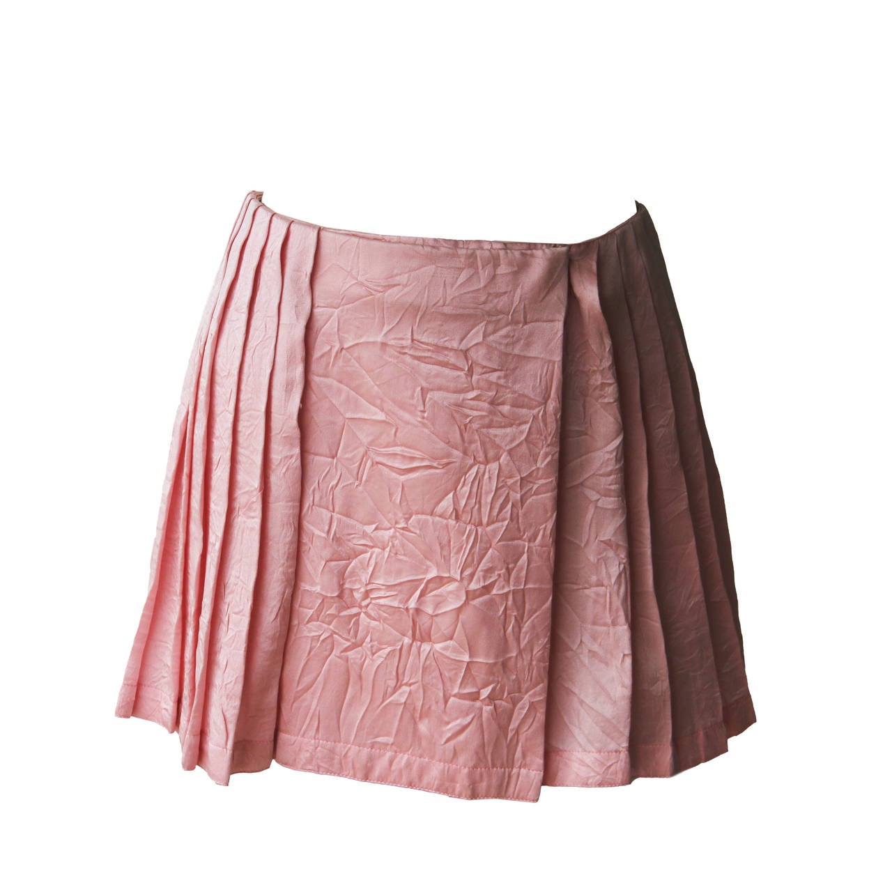 Gianni Versace Punk Pleated Silk Mini-Skirt Spring 1994 For Sale