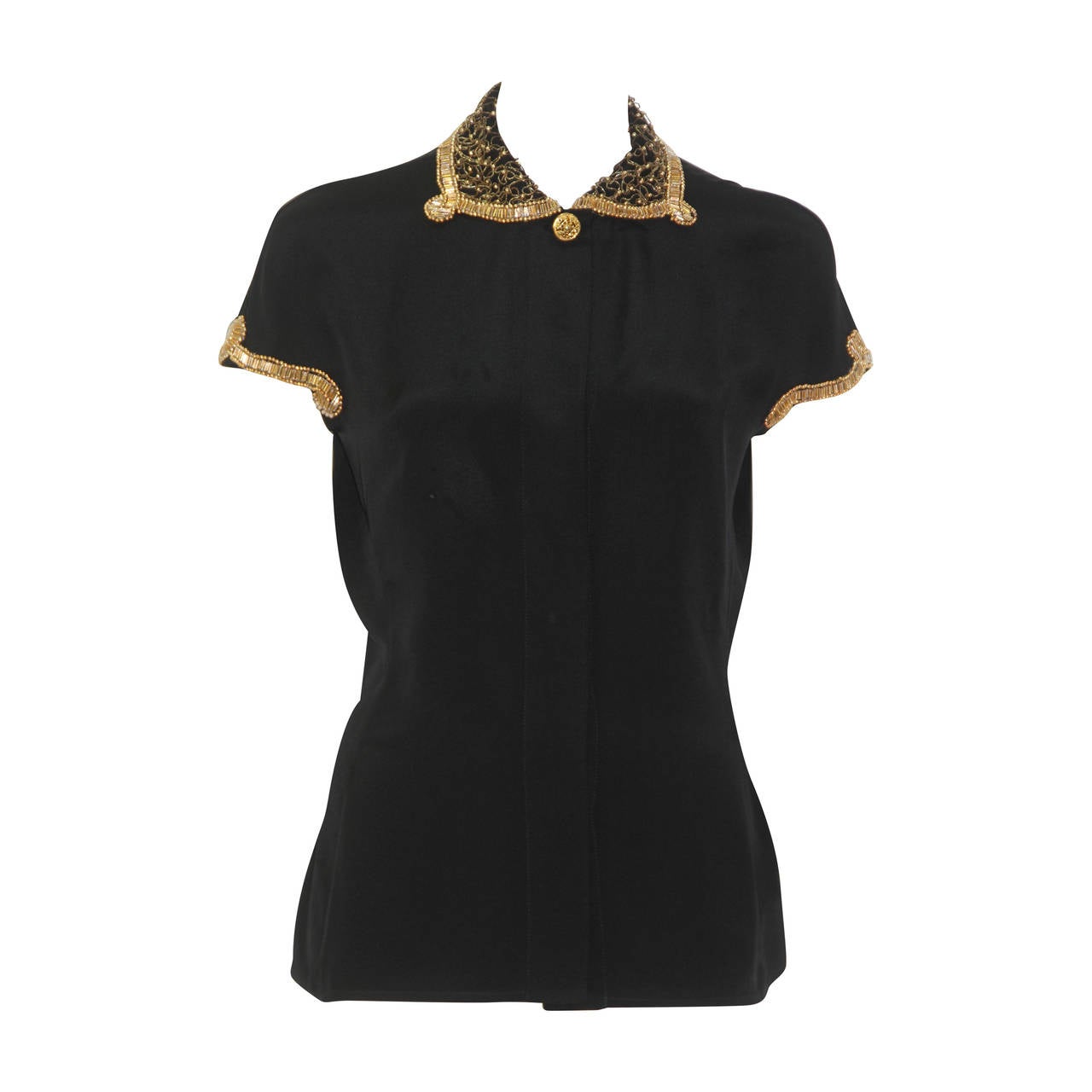 Gianni Versace Bondage Collection Evening Blouse Fall 1992 For Sale