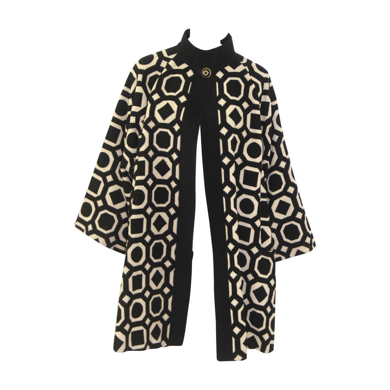 Gianni Versace Optical Printed Coat Fall 1991 For Sale