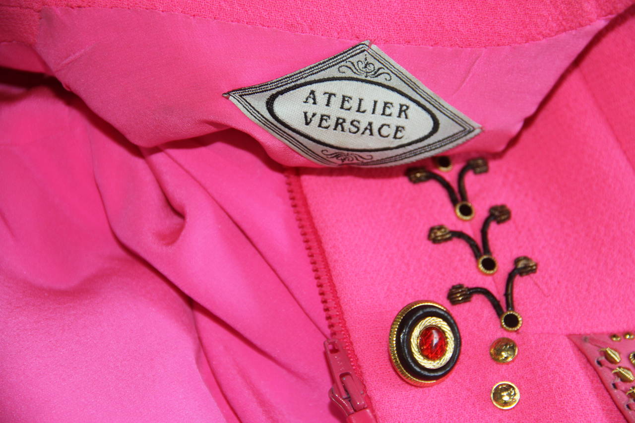 Pink Museum Quality Atelier Versace Cowgirl Western Jacket Fall 1992 For Sale