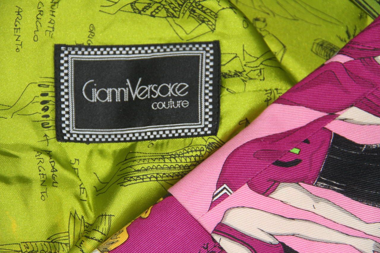 Brown Gianni Versace Pop Art Printed Jacket Spring 1991 For Sale
