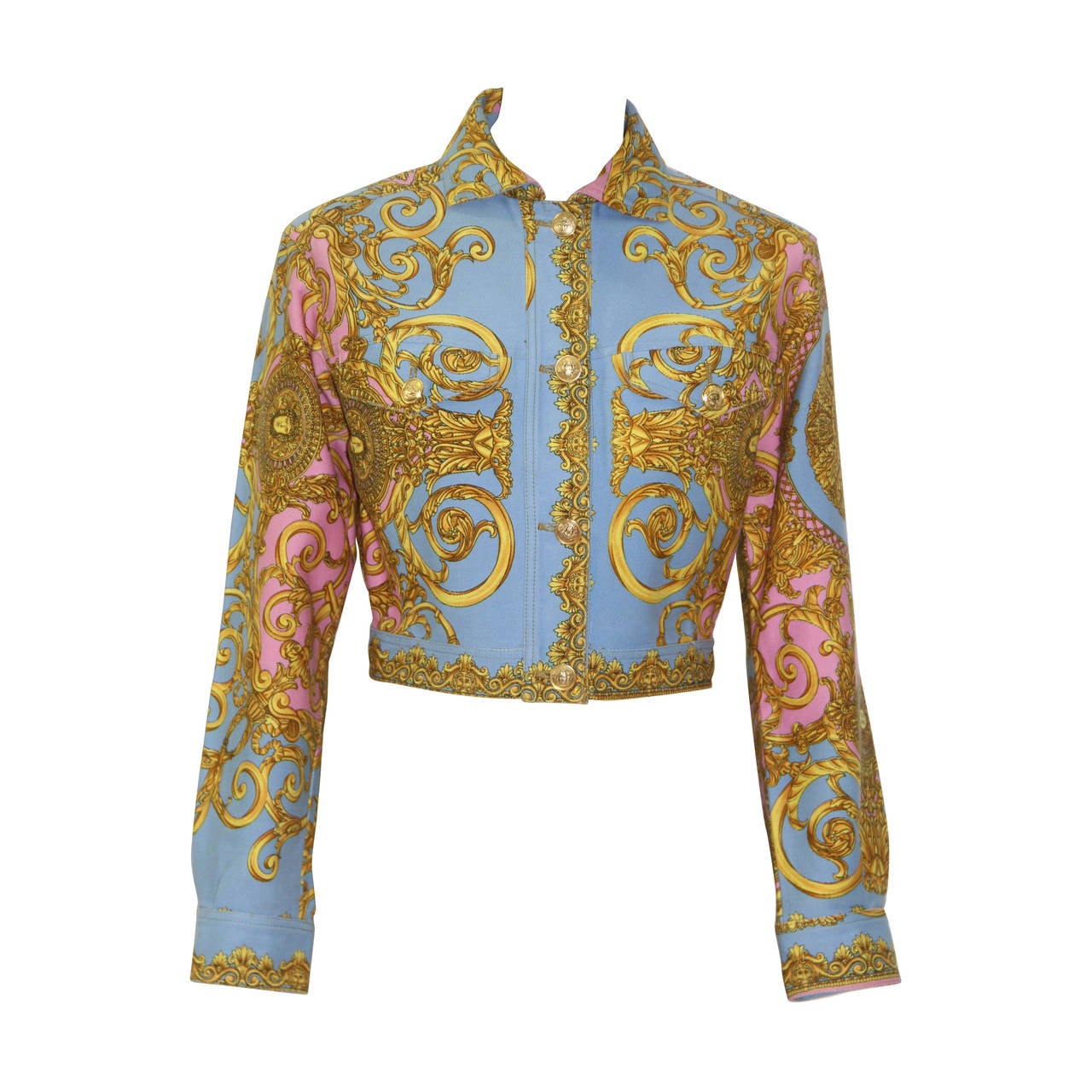 Gianni Versace Baroque Printed Short Jacket Spring 1992 For Sale