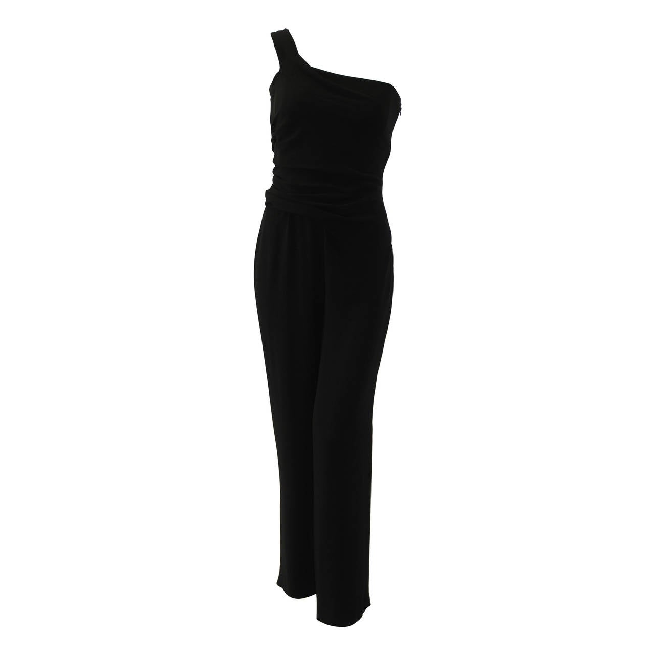 Gianni Versace One-Shoulder Draped Jumpsuit Fall 1998 For Sale