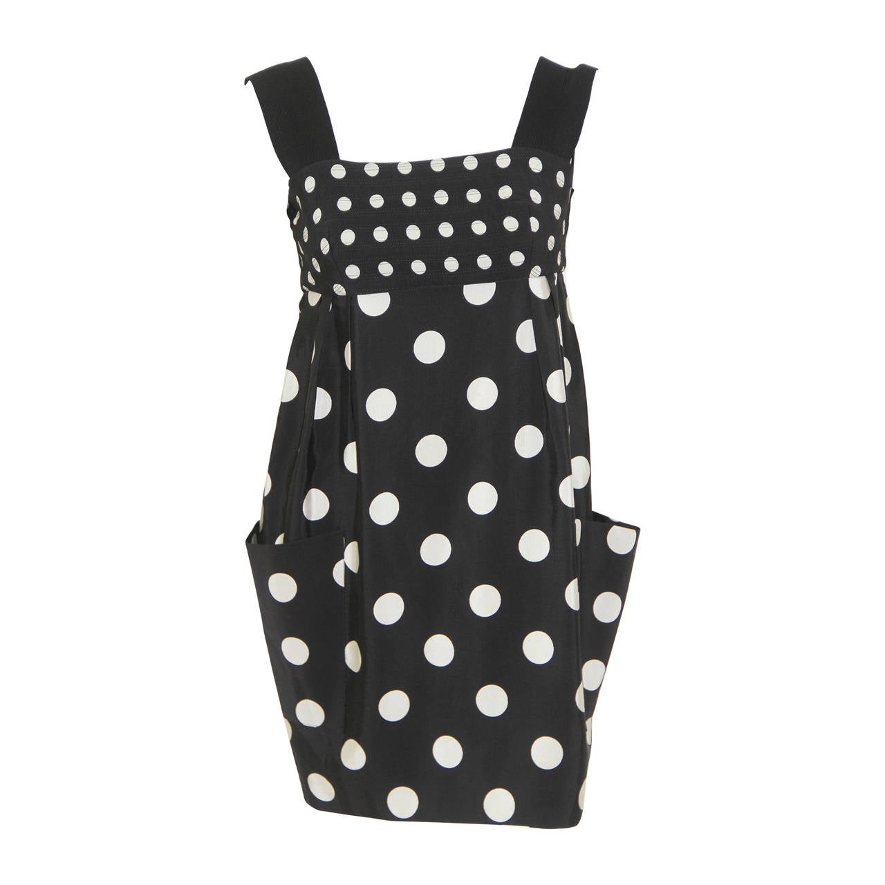 Iconic Gianni Versace Polka Dot Babydoll Dress Spring 1991 For Sale