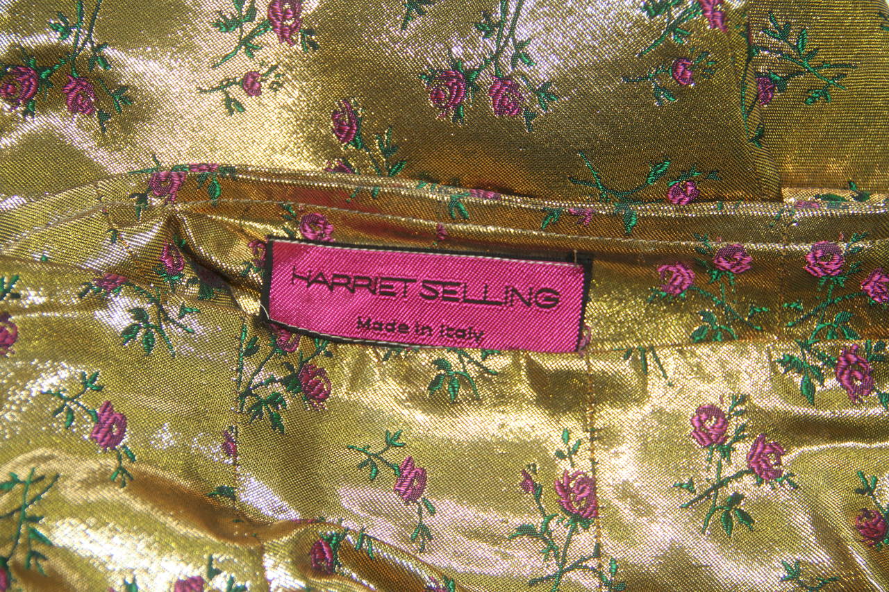Rare Harriet Selling gold lame floral embroidered pants from the Fall 1991 collection.

Marked an Italian size 40.

Fabric content - 60% cotton / 30% silk / 10% polyester