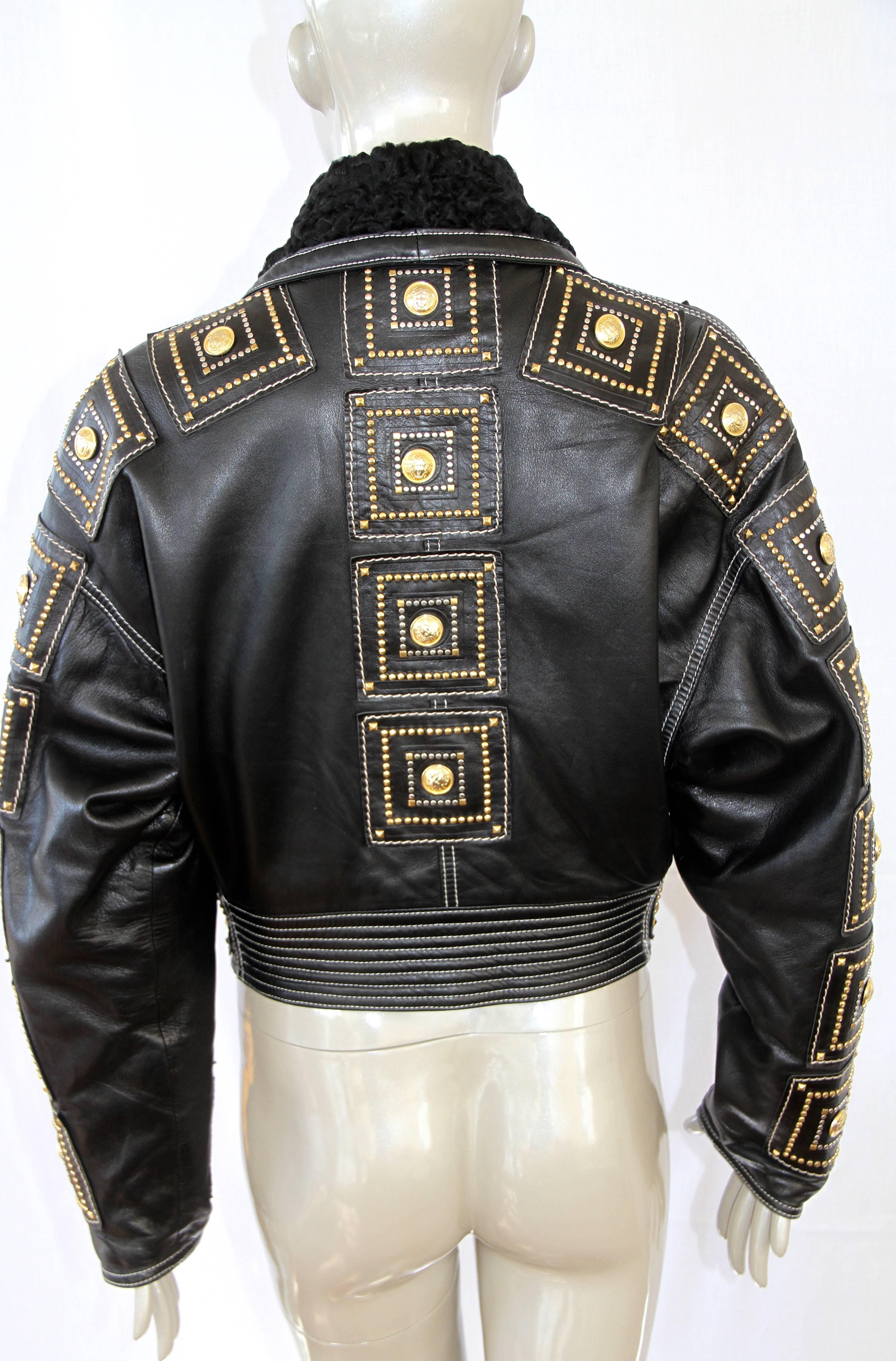 Museum Quality Gianni Versace Medusa Studded Jacket Fall 1992 In Excellent Condition For Sale In W1, GB