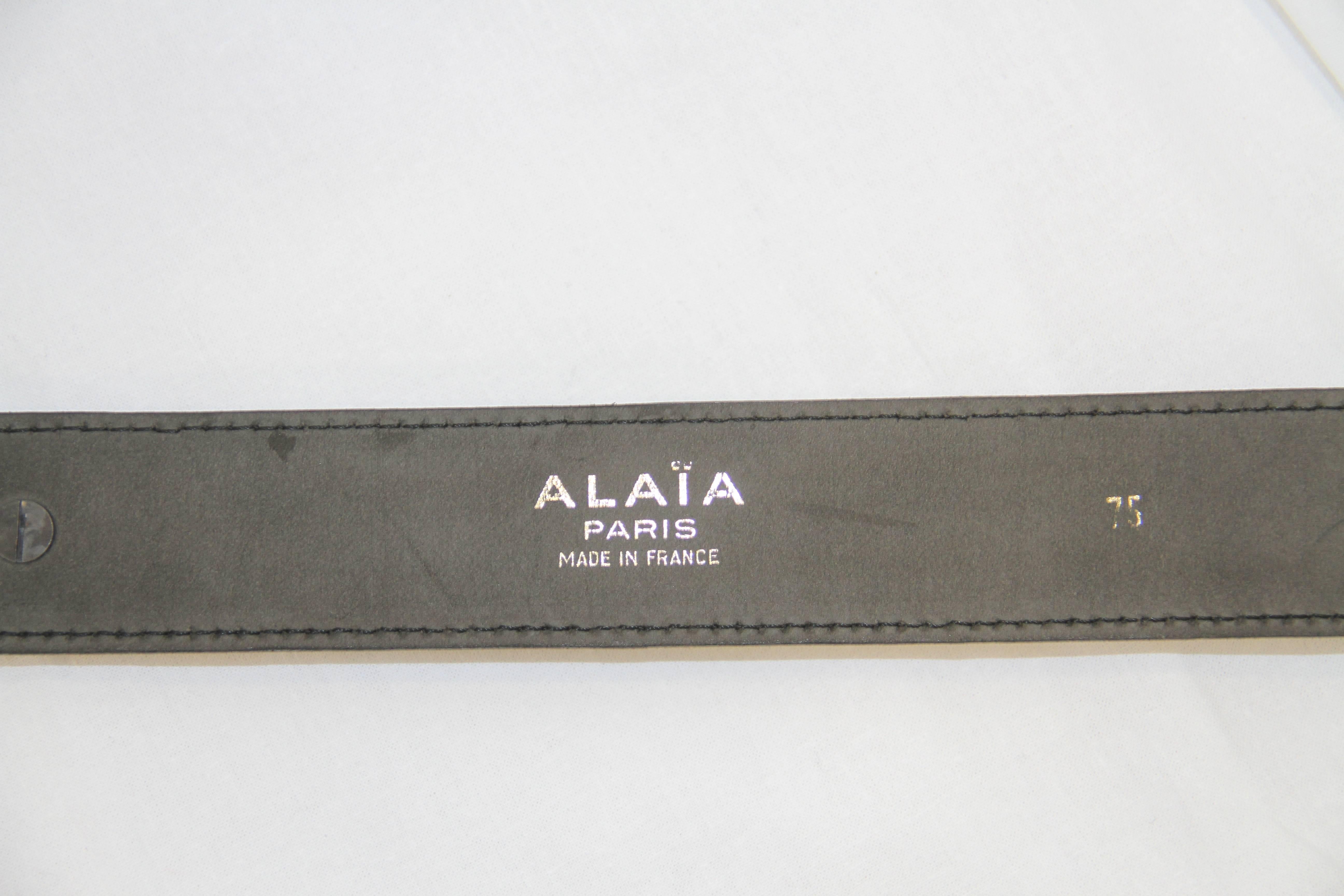 An Azzedine Alaia belt from the 1990's.

Marked a size 75.