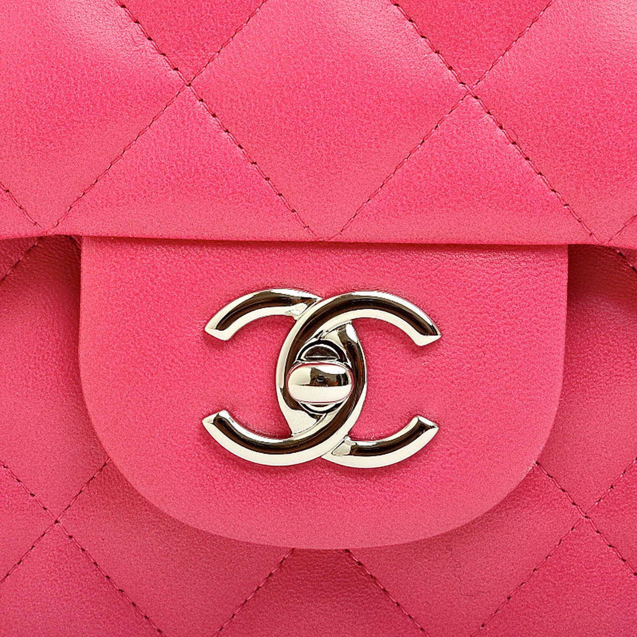 Chanel Fuchsia Pink Quilted Lambskin Jumbo Classic Double Flap Bag 3