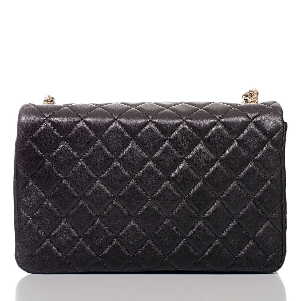 Chanel Black Lambskin Westminster Pearl Flap Bag at 1stDibs