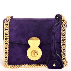 Ralph Lauren Purple Suede Ricky Chain Bag