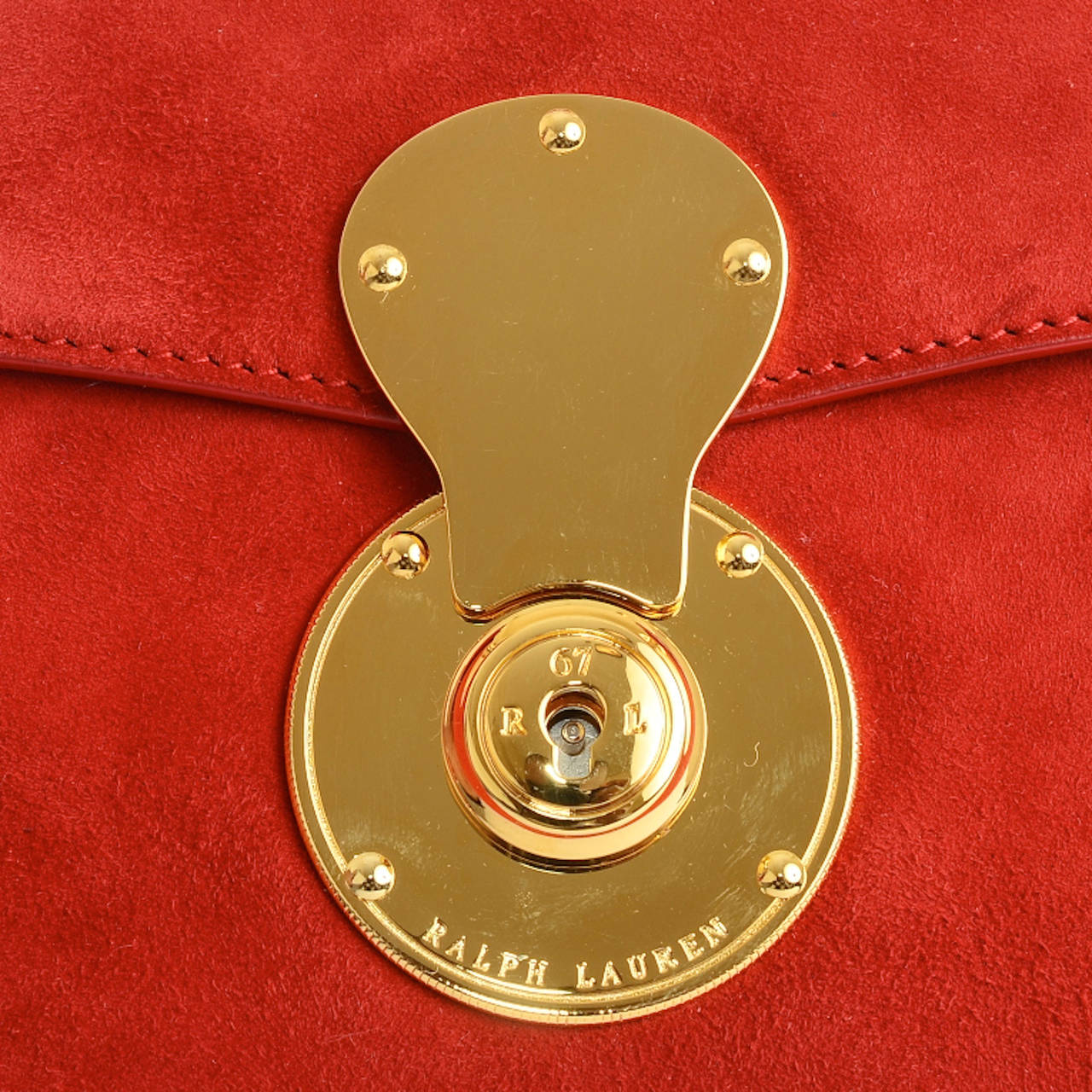 Ralph Lauren Red Suede Ricky Chain Bag 1