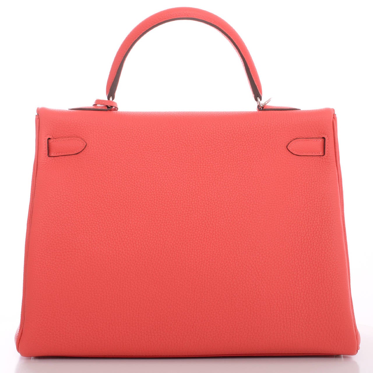 Hermes Rouge Pivoine Togo Kelly 35cm Palladium Hardware In New Condition In New York, NY
