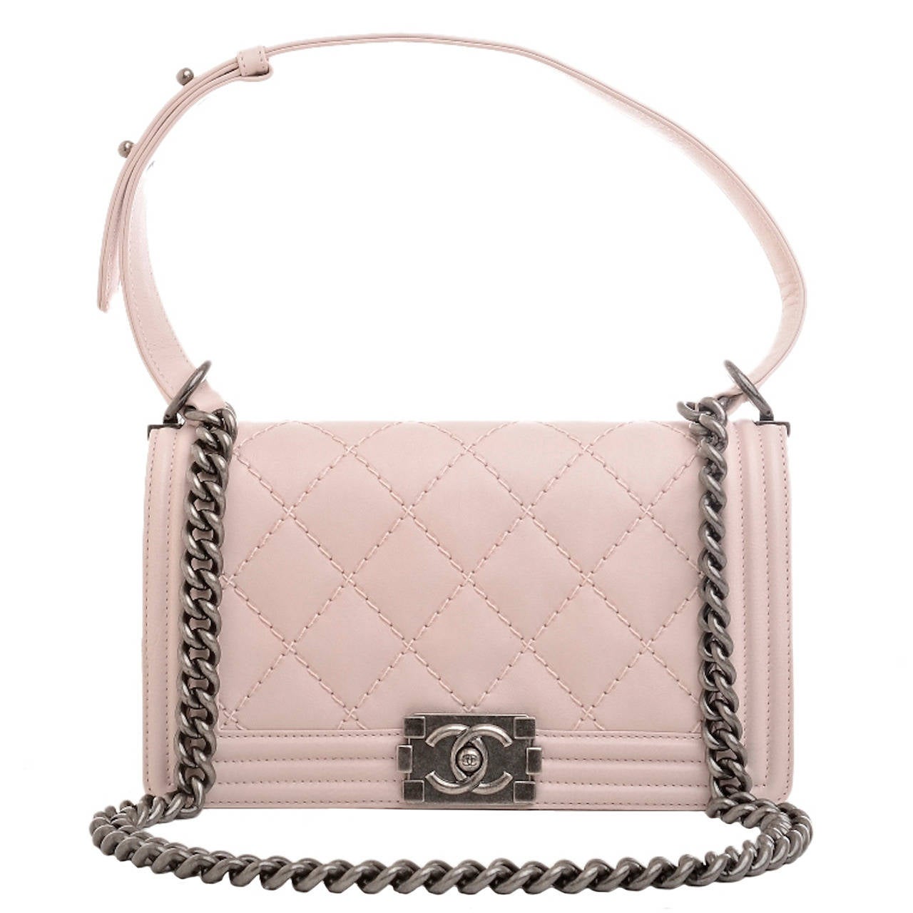 Chanel Baby Pink Quilted Medium Boy Bag at 1stdibs
