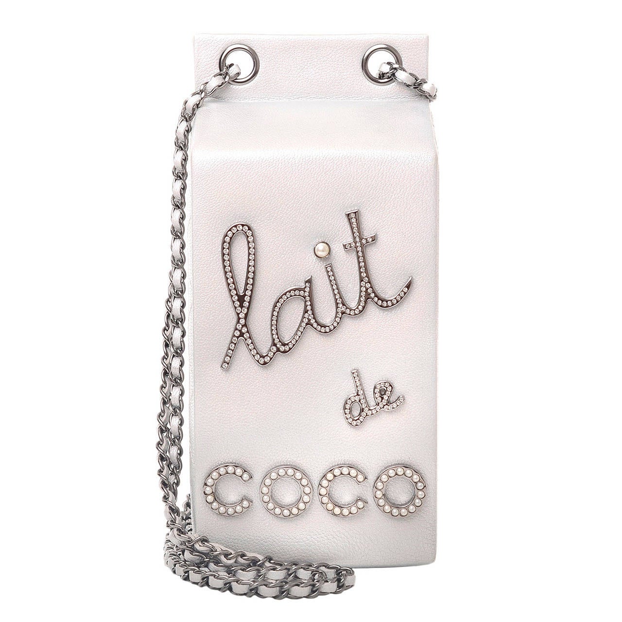 Chanel Milk Box Lait de Coco Metallic Minaudiere Bag at 1stDibs